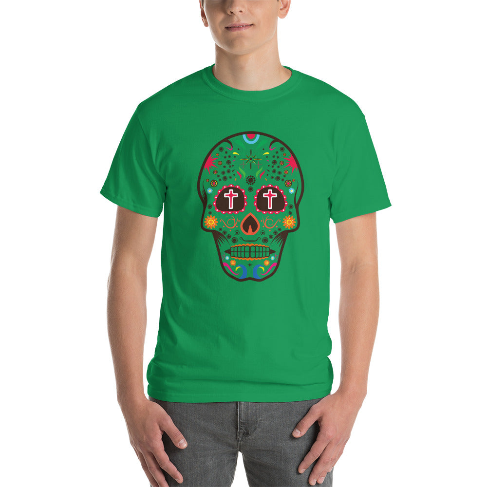 Cross Sugar Skull - Gildan - Plus Size - Men's Short Sleeve T-Shirt
