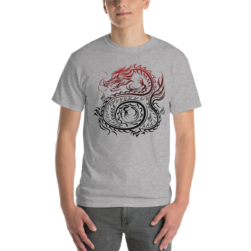 Black & Red Ombre Chinese Dragon - Gildan - Plus Size - Men's Short Sleeve T-Shirt