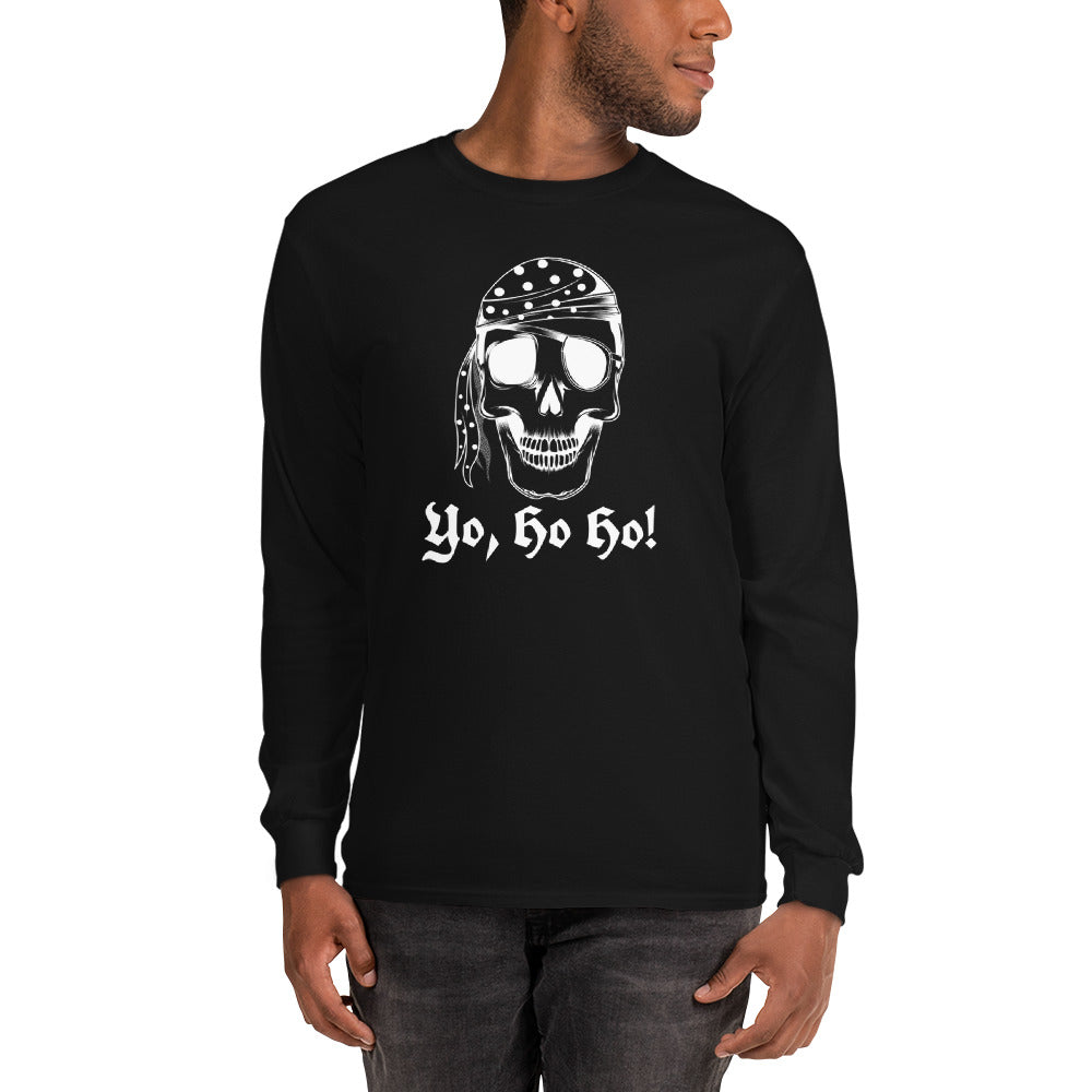 Yo, Ho Ho Pirate Skull - Gildan - Plus Size - Men’s Long Sleeve Shirt