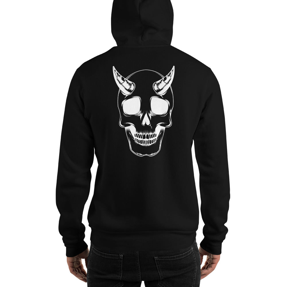 Demon Skull (Print On Back) - Gildan - Plus Size - Unisex Hoodie