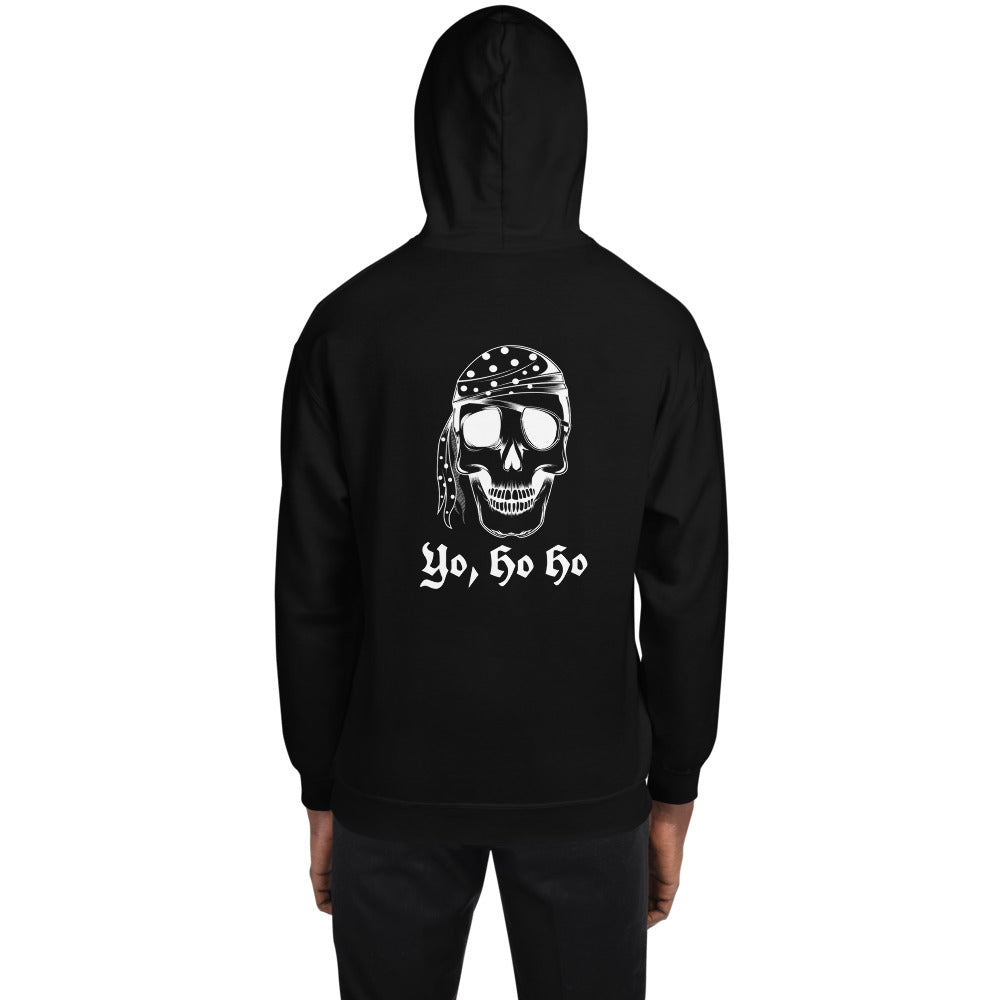 Yo, Ho Ho Pirate Skull (Print on Back) - Gildan - Plus Size - Unisex Hoodie