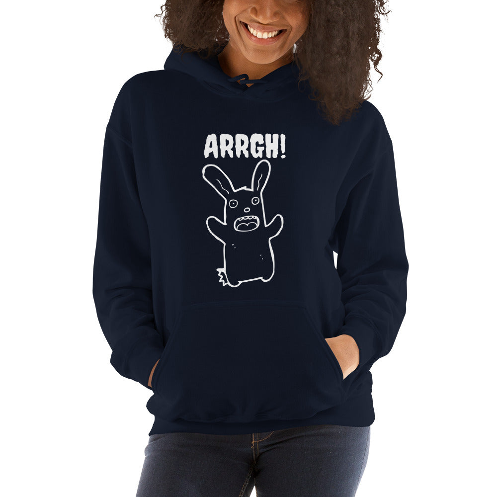 Funny Scared Bunny Gildan Plus Size Unisex Hoodie XXL Edge